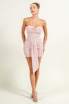 Glitter Mesh w/Sash Mini Tube Dress