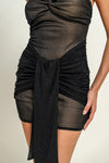 Glitter Mesh w/Sash Mini Tube Dress