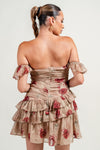 Bustier OffShldr Ruffle Mini Dress