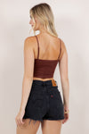 Suede Studs Detail Corset Top