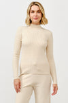 Ribbed Mock Neck Long Sleeve Sweater