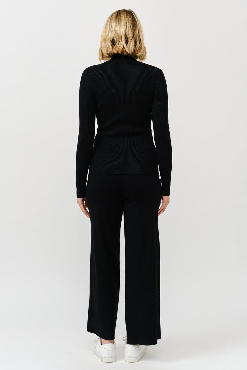 Ribbed Mock Neck Long Sleeve Sweater