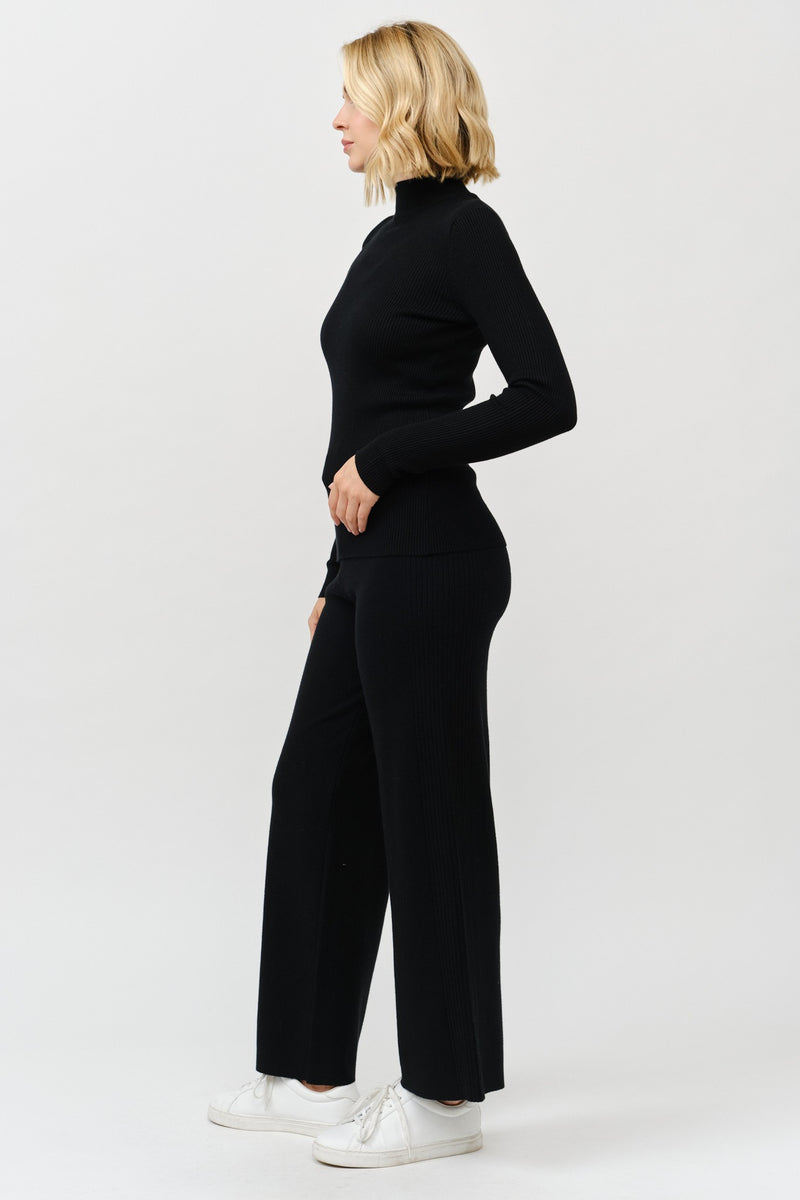 Ribbed Mock Neck Long Sleeve Sweater