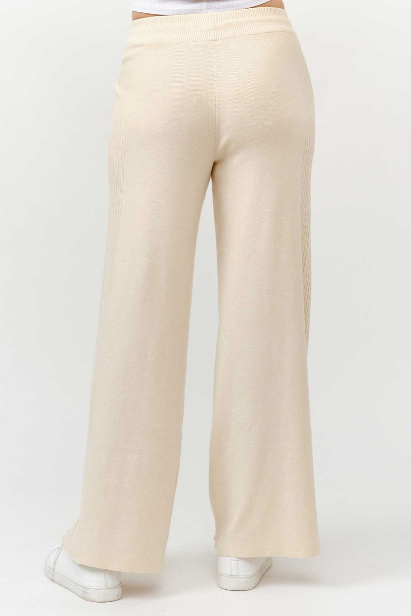 Wide Leg Drawstring Sweater Pant