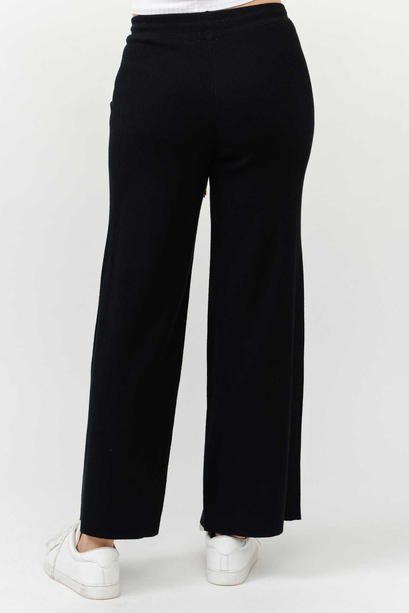 Wide Leg Drawstring Sweater Pant