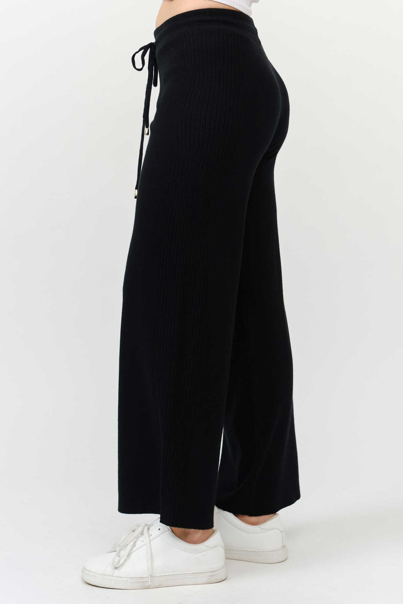Wide Leg Drawstring Sweater Pant