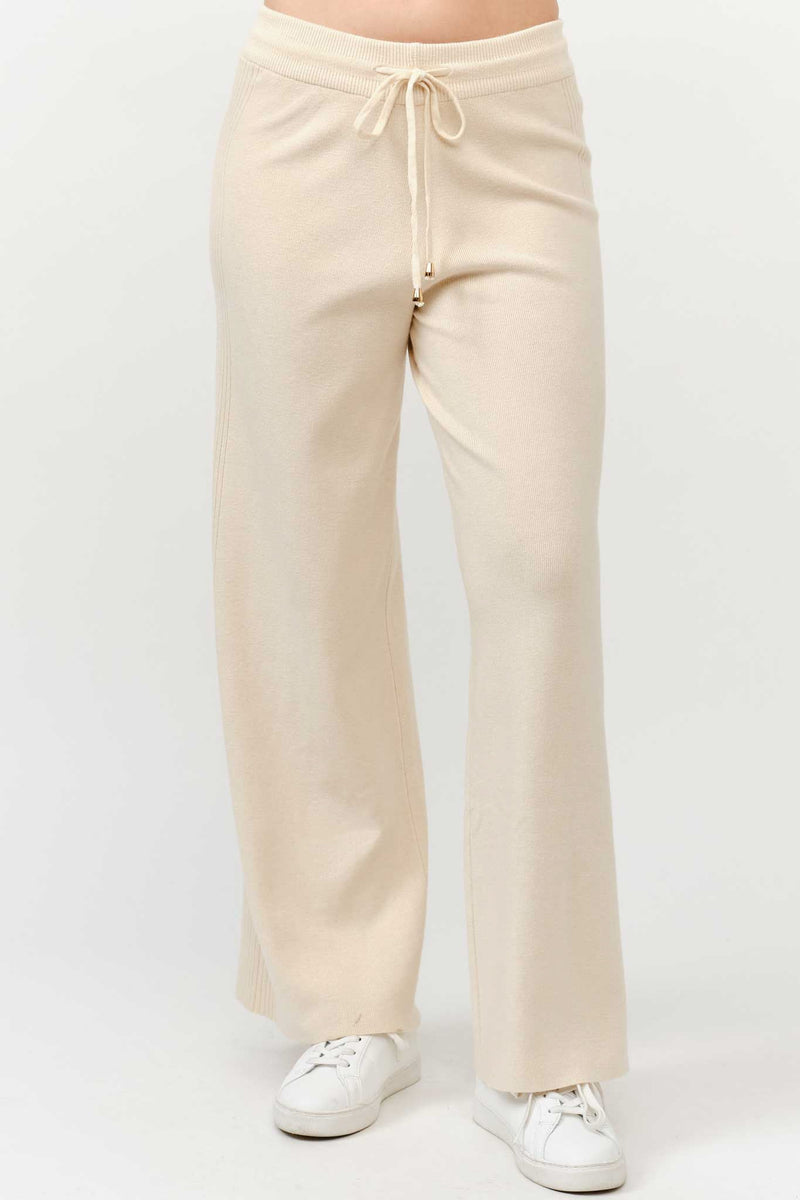 Wide Leg Drawstring Sweater Pant