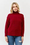 High Neck Rib Trim L/S Sweater