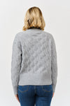 High Neck Cable Knit Long Sleeve Sweater