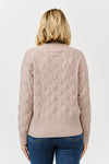 High Neck Cable Knit Long Sleeve Sweater