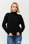 High Neck Cable Knit Long Sleeve Sweater
