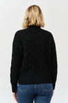 High Neck Cable Knit Long Sleeve Sweater