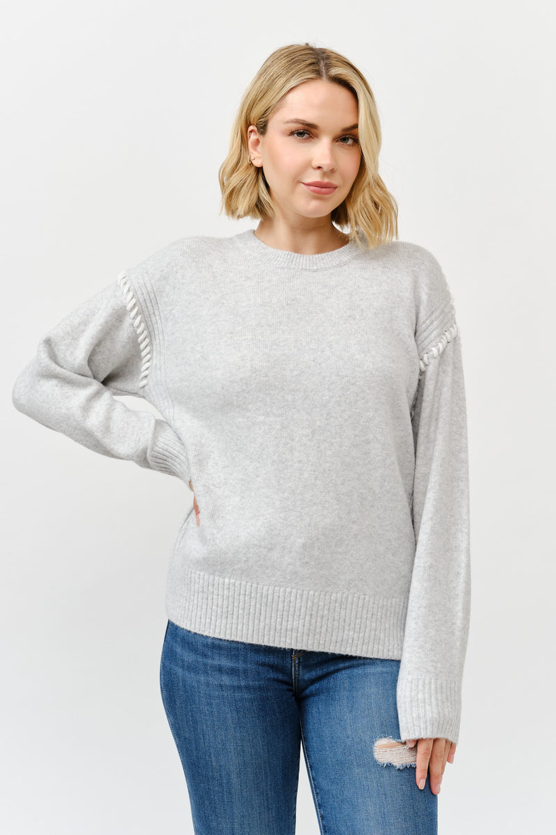 Elevated Stitch Detail Long Sleeve Sweater