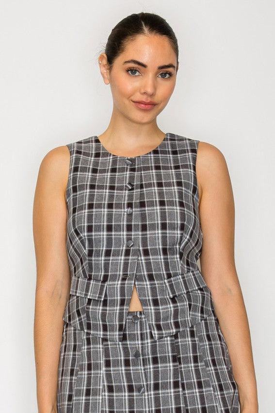 Plaid Workwear Vest