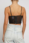 Feathered Mesh Corset Top