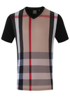 Plaid Front V-Neck Tee