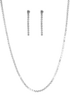 Long Rhinestone Strand Necklace Set