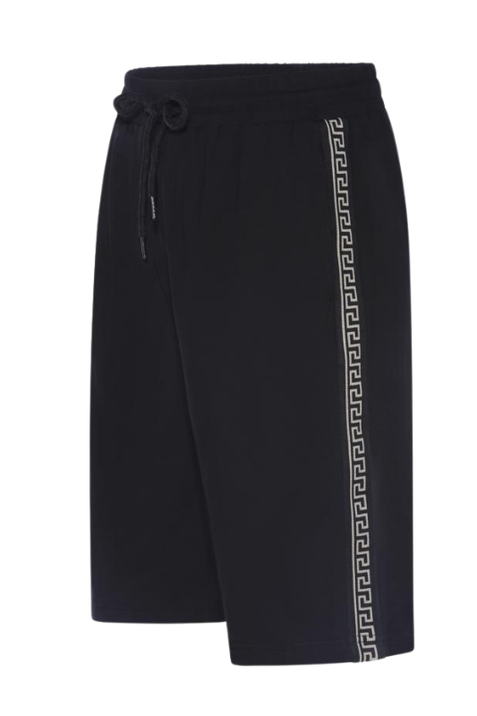 Geo Print Side Trim Drawstring Shorts