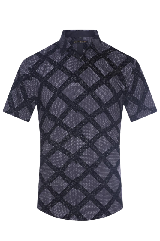 Geo. Diamond Lines S/S Button Up