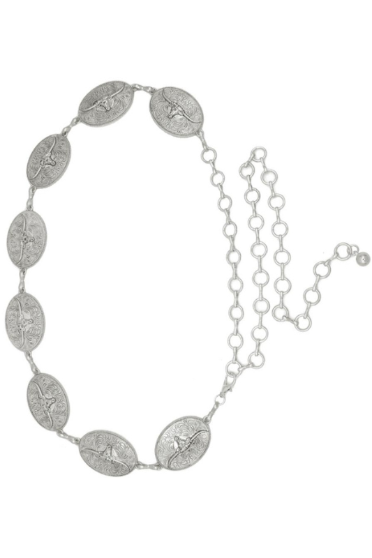 Bull Horns Plaque Chain Belt