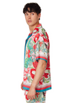 Floral Wildlife Print Button Up