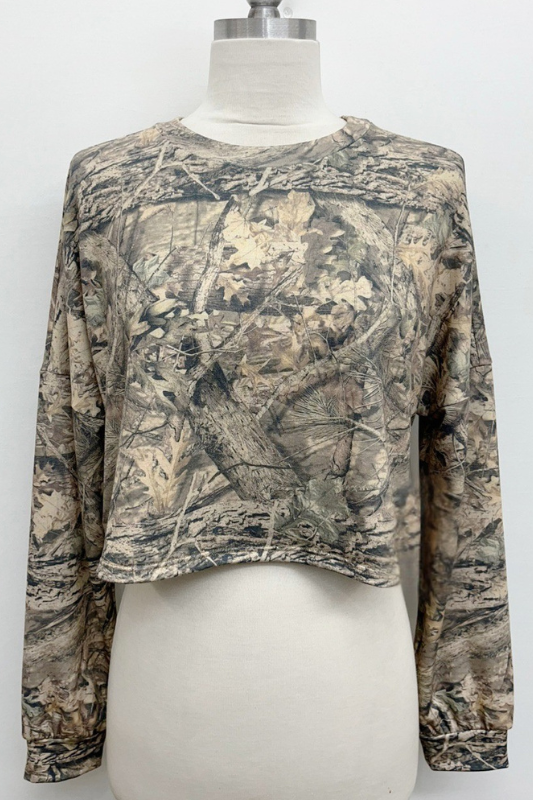 Hunter Camo L/S Crop Top