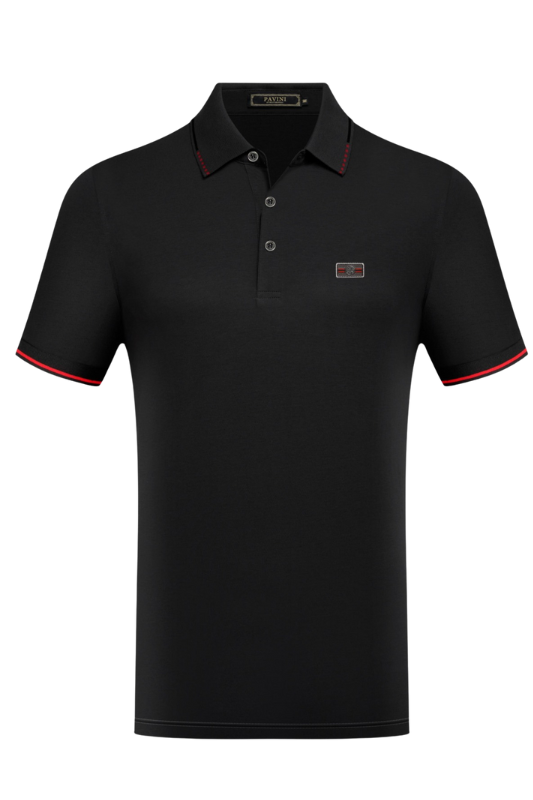 Solid Polo w/Emblem on Chest Polo