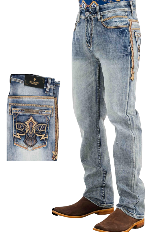 Design Pocket Stitch Bootcut Jeans