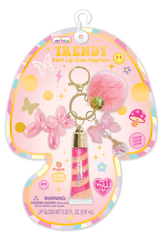 Trendy Swirl Lip Gloss Keychain