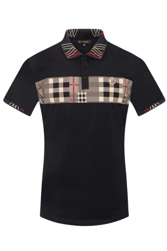 Plaid B Emblem Polo