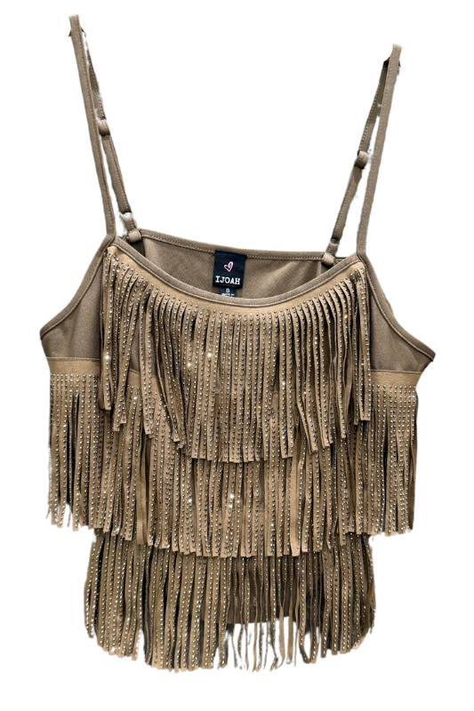 Studded Fringe Layer Tank Top