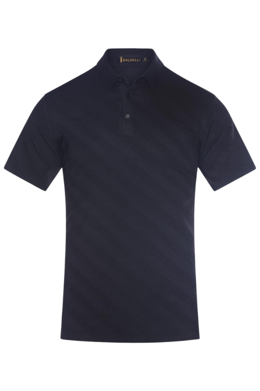 Raised Geo Print Textured Polo