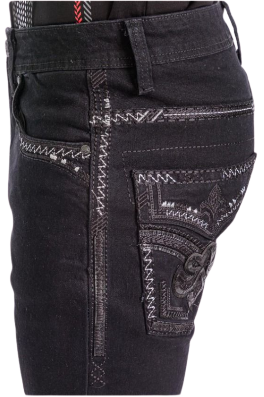 Fleur De Lis Pocket Stitch Bootcut Denim