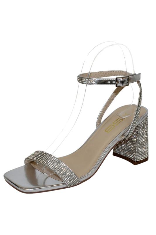 DEMII-3 Crystal Ankle Wrap Low Heel