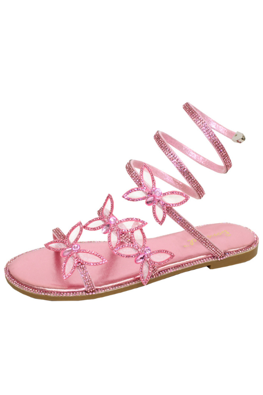 TAKA-16 Crystal Wrap  Butterfly Flat Sandal