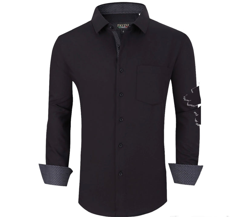 Solid Long Sleeve Button Up with Pocket