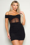 Glitter Mesh Corset Off Shldr Dress