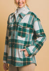 Wool Blend Plaid Button Up Shacket