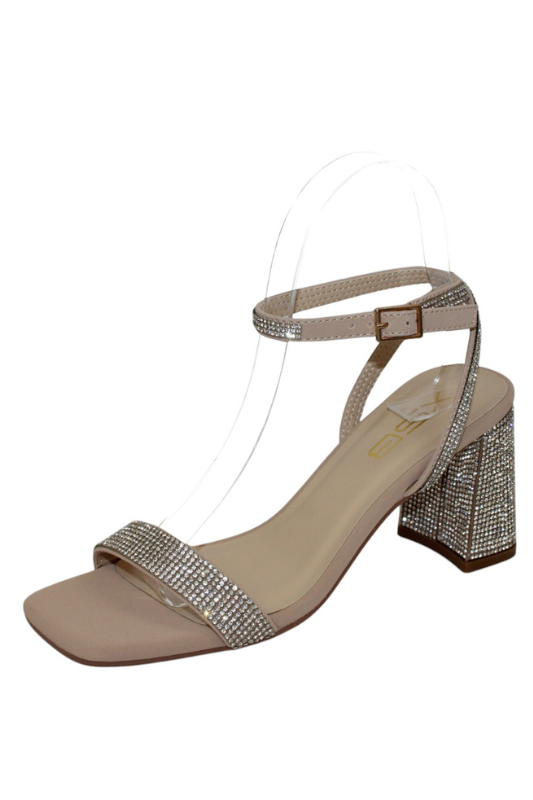 DEMII-3 Crystal Ankle Wrap Low Heel