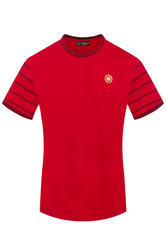 Geometric Trim Short Sleeve Crewneck