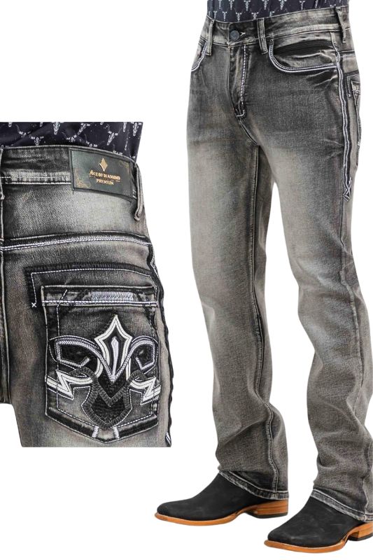 Design Pocket Stitch Bootcut Jeans