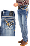 Western Pocket Stitch Bootcut Jeans