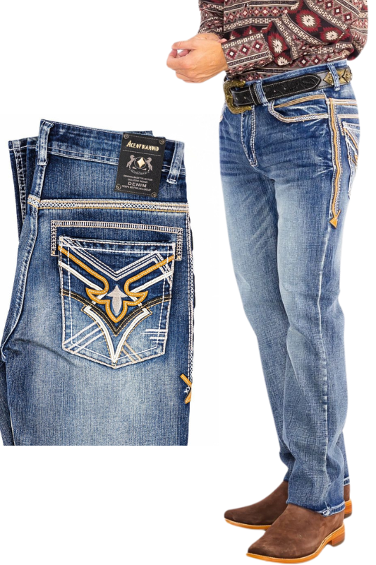 Western Pocket Stitch Bootcut Jeans