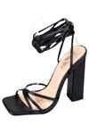Wrap Tie Chunky Heel