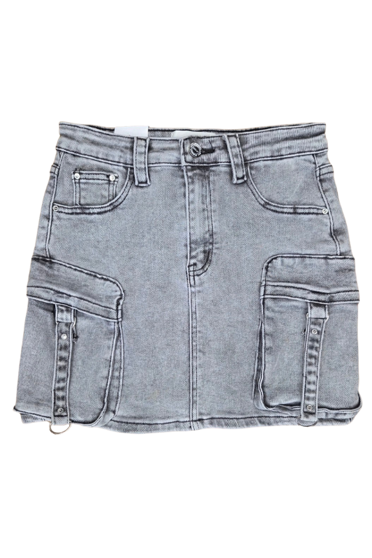 Cargo w/Straps Denim Mini Skirt – Concept Apparel