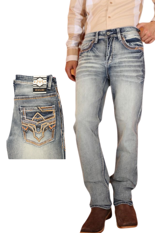 Tribal Stitch Pocket Denim