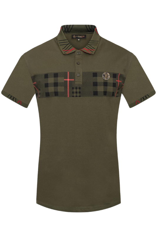 Plaid B Emblem Polo
