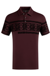 Flocked Lion Head Geo Trim Chest Polo