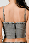 Side Laced Heart Denim Top