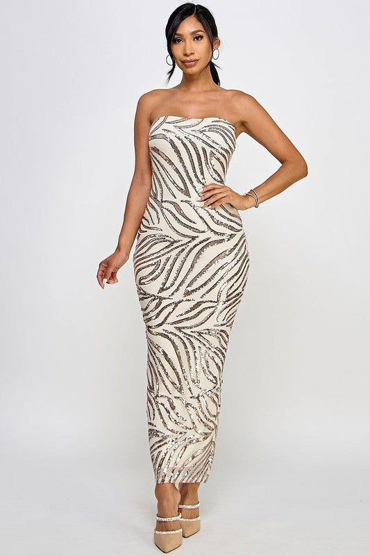 Sequin Pattern Tube Dress